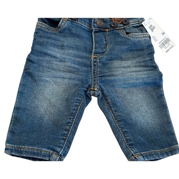 Oshkosh Baby B’ Gosh Blue Jeans w/Suspenders Removable Pockets Size 3mo NEW - Picture 3 of 6